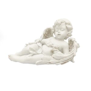 ANGIOLETTO SDRAIATO SU FIANCO C/ORSETTO 21,5X12 H11,5 resina (Cod. 40448-01)