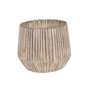 VASO CEMENTO FRASTAGLIATO RIGHE D18,5 H16 CM crema (Cod. 40454-01)