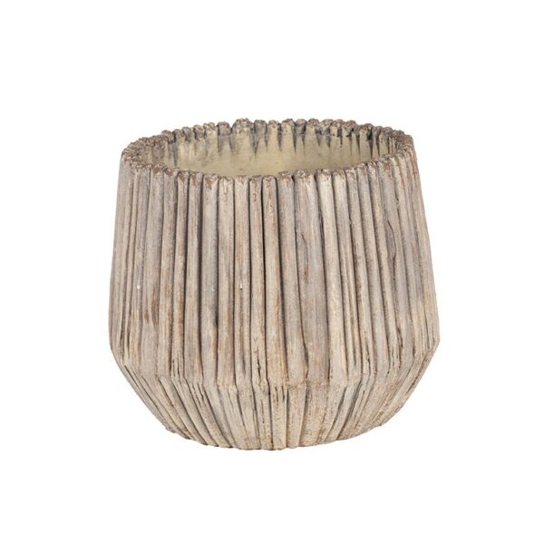 VASO CEMENTO FRASTAGLIATO RIGHE D18,5 H16 CM crema (Cod. 40454-01)
