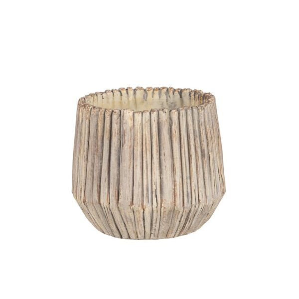 VASO CEMENTO FRASTAGLIATO RIGHE D16 H14 CM crema (Cod. 40455-01)