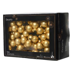 BOX 144 PALLINE DI NATALE DI VETRO DIAM. 2 CM oro-chiaro (Cod. 11123-29)