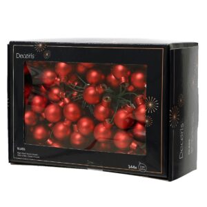 BOX 144 PALLINE DI NATALE DI VETRO DIAM. 2 CM rosso-opaco (Cod. 11123-30)