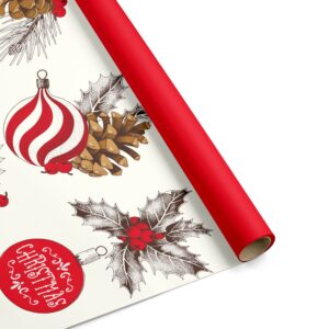BOBINA 1X25 MT POLI' X'MAS BALL rosso-marrone (Cod. 40482-01)