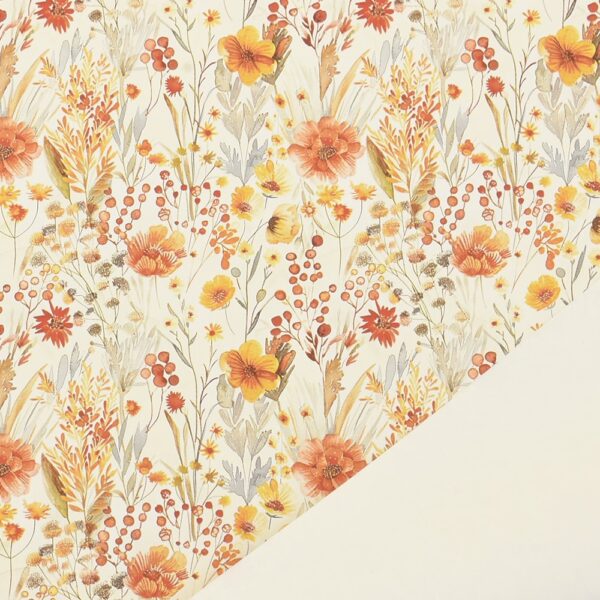 BOBINA AUTUMN FLOWERS 1X25 MT panna (Cod. 40422-02)