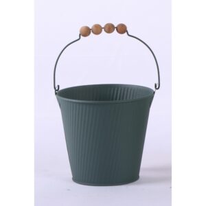 SECCHIELLO LATTA  RAYAS D13 H12 verde-scuro (Cod. 40473-01)