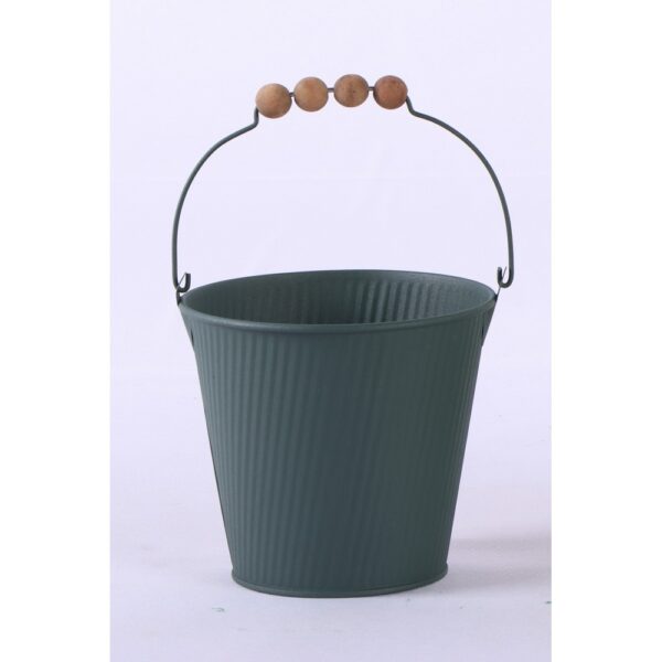 SECCHIELLO LATTA  RAYAS D13 H12 verde-scuro (Cod. 40473-01)