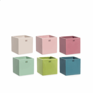 SET 6 PZ.CUBO CERAMICA 7,5X7,5X7,5 CM colori-assortiti (Cod. 32143-03)