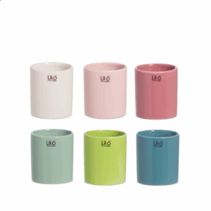 SET 6 PZ CILINDRI CERAMICA D8 H9 CM colori-assortiti (Cod. 40444-01)
