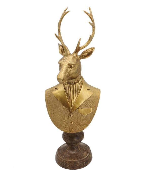 BUSTO ALCE ORO 21X17.5 H59 CM  (Cod. 40461-01)