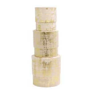 SET 3 PZ. SCATOLE FASHION FOIL D16-14-12 velluto-avorio- (Cod. 40476-01)