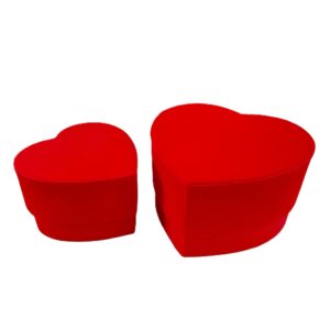 SET 2 PZ. SCATOLE FASHION CUORI 14X12X10  20X17X12 rosso (Cod. 40475-01)