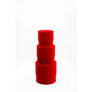 SET 3 PZ. SCATOLE FASHION VELOURS D16-D14-D12 CM rosso (Cod. 38876-04)
