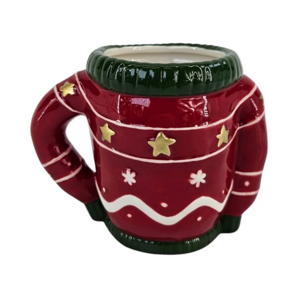TAZZA DECO MAGLIA CERAMICA 15X9 H12CM rosso (Cod. 40543-01)