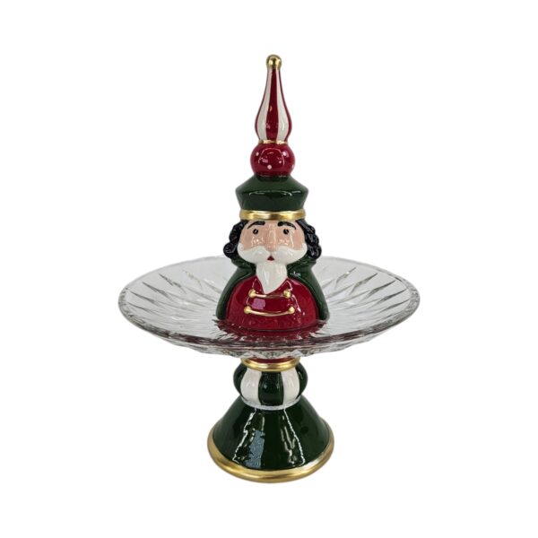 SOLDATO CERAMICA CON PIATTO IN VETRO H30.5 CM  rosso (Cod. 40546-01)