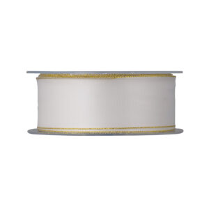 PP138 NASTRO DOPPIO RASO LAME' MM 25 MT 25 bianco-01 (Cod. 40352-01)
