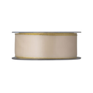 NASTRO DOPPIO RASO LAME' MM 25 MT 25 crema-02 (Cod. 40352-02)