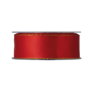 NASTRO DOPPIO RASO LAME' MM 25 MT 25 rosso-07 (Cod. 40352-03)