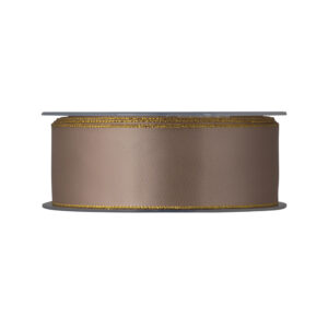 NASTRO DOPPIO RASO LAME' MM 25 MT 25 tortora-15 (Cod. 40352-05)