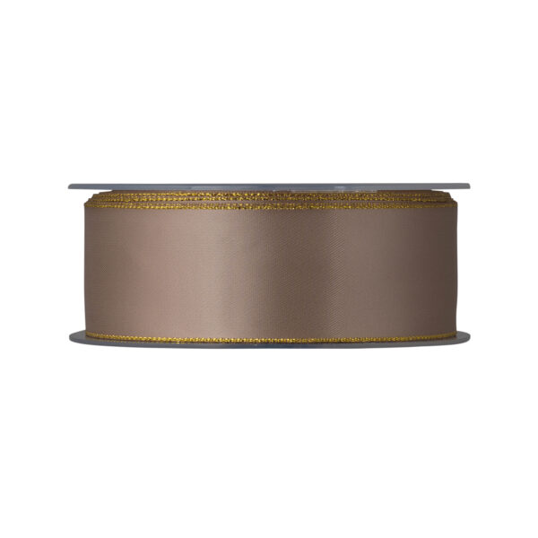 NASTRO DOPPIO RASO LAME' MM 25 MT 25 tortora-15 (Cod. 40352-05)
