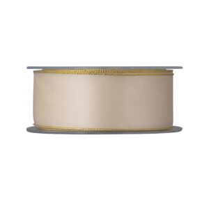NASTRO DOPPIO RASO LAME' MM 40 MT 25 crema-02 (Cod. 40353-02)