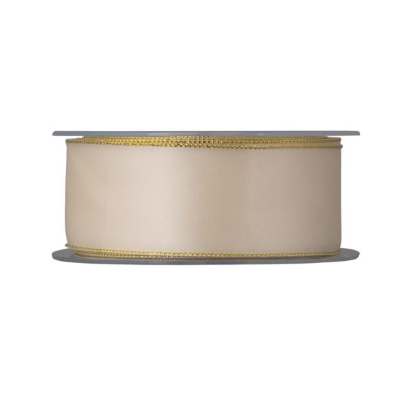 NASTRO DOPPIO RASO LAME' MM 40 MT 25 crema-02 (Cod. 40353-02)