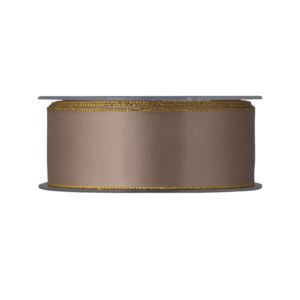 PP139 NASTRO DOPPIO RASO LAME' MM 40 MT 25 tortora-15 (Cod. 40353-05)