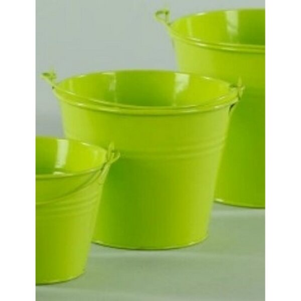 SECCHIELLO LATTA PER VASO D10 CON MANICI  verde-acido (Cod. 33928-05)