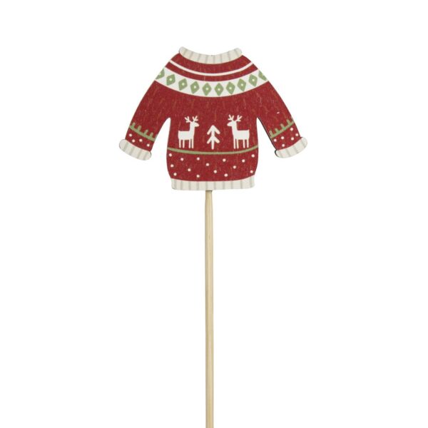 SET 12 PZ. PICK MAGLIONE NATALE 27 CM  (Cod. 40532-01)