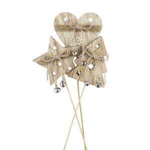 SET 12 PZ. PICK NATALE LEGNO 27 CM  (Cod. 40535-01)