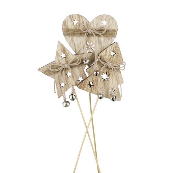 SET 12 PZ. PICK NATALE LEGNO 27 CM  (Cod. 40535-01)