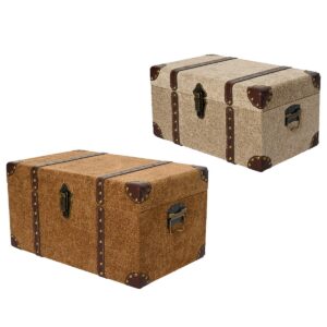 SET 2 PZ. VALIGIA CON DETTAGLI PELLE 29X48X25 -24X40X20  marrone-e-tortora (Cod. 40261-01)
