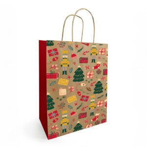 50 PZ. BORSA KRAFT NOELLA 18X8X22 CM   (Cod. 40560-01)