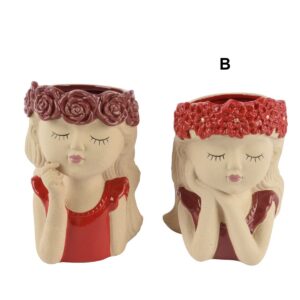 VASO VISO DONNA POINSETTIA D11,2 H17 CM modello-b (Cod. 40730-02)