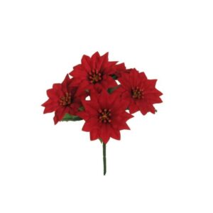 BUSH POINSETTIA VELLUTO X5 27 CM rosso (Cod. 40603-01)