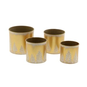 SET 4 PZ  VASO FORESTA DIATA D15 H13,5 CM oro (Cod. 40523-01)
