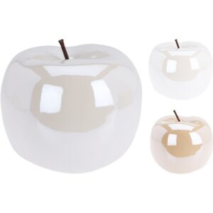 SET 2 PZ. MELA DECO CERAMICA 13CM ASSORTITO  (Cod. 38920-02)