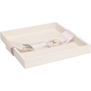 VASSOIO DI LEGNO 25X25 CM bianco (Cod. 40627-01)