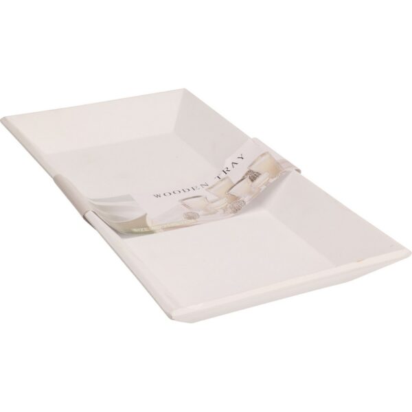 VASSOIO DI LEGNO 40X20 CM bianco (Cod. 40628-01)