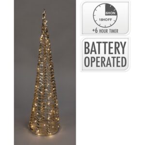 CONO CON 80 LED LUCE CALDA TIMER 6 ORE 80 CM oro (Cod. 40645-01)