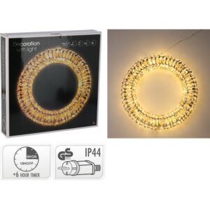 CORONA CON 720 LED TIMER 6 ORE 50 CM oro (Cod. 40647-01)