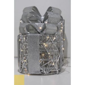 S/3 PACCHI REGALO CON LED   argento (Cod. 40656-01)