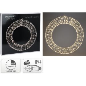 CORONA  CON 720 LED LUCE CALDA TIMER 6 ORE 50 CM  (Cod. 40667-01)