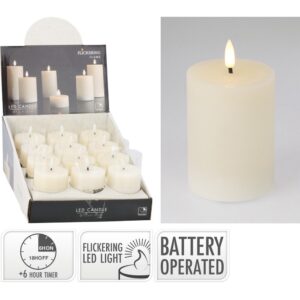 CANDELA CERA LED CON TIMER 6 ORE D7 H10 CM avorio (Cod. 40675-01)