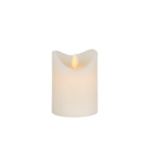 CANDELA LED ONDULATA CON FIAMMA MOBILE D7 H10 CM avorio (Cod. 40593-01)