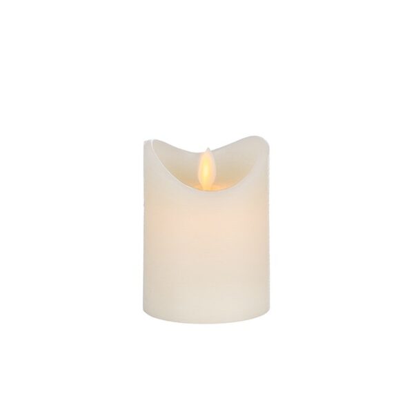CANDELA LED ONDULATA CON FIAMMA MOBILE D7 H10 CM avorio (Cod. 40593-01)