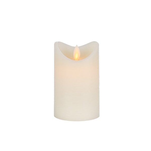 CANDELA LED ONDULATA CON FIAMMA MOBILE D7 H12,5 CM avorio (Cod. 40594-01)