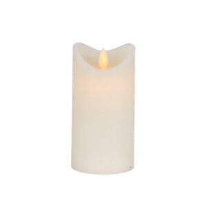 CANDELA LED ONDULATA CON FIAMMA MOBILE D7 H15 CM avorio (Cod. 40587-01)