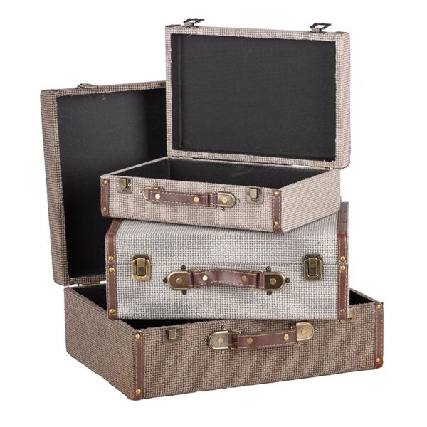 SET 3 PZ VALIGETTE RETTANGOLARI 30X20 H10- 40X30 H15 CM  (Cod. 40460-01)