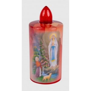 LUMINO MADONNA DI LOURDES 60 GG H14 D6 CM rosso (Cod. 40536-02)