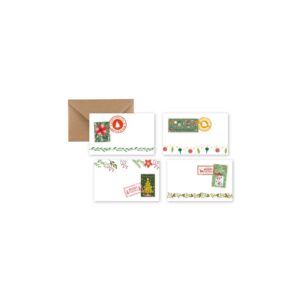 BIGLIETTI + BUSTE NATALIZI 100 PZ 11X7 CM soggetti-natalizi-4 (Cod. 32783-22)